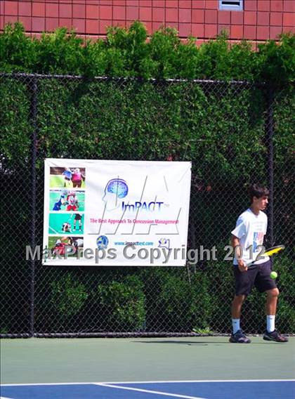 Thumbnail 3 in NYSPHSAA Boys Tennis Championships (Round 2) photogallery.