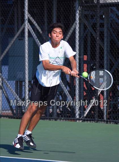 Thumbnail 3 in NYSPHSAA Boys Tennis Championships (Round 2) photogallery.