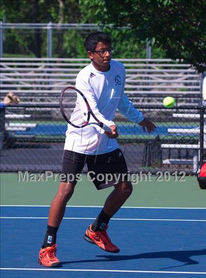 Thumbnail 3 in NYSPHSAA Boys Tennis Championships (Round 2) photogallery.