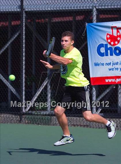 Thumbnail 2 in NYSPHSAA Boys Tennis Championships (Round 2) photogallery.