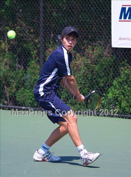 Thumbnail 3 in NYSPHSAA Boys Tennis Championships (Round 2) photogallery.