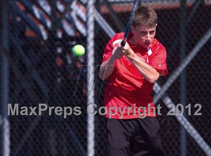 Thumbnail 1 in NYSPHSAA Boys Tennis Championships (Round 2) photogallery.
