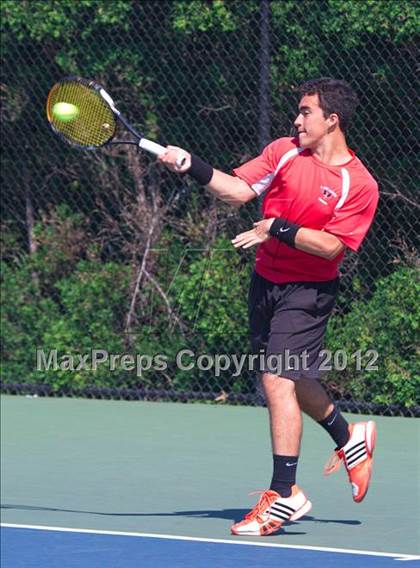 Thumbnail 2 in NYSPHSAA Boys Tennis Championships (Round 2) photogallery.