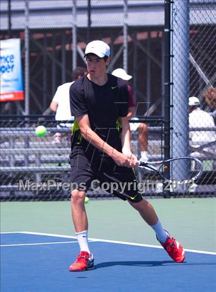 Thumbnail 3 in NYSPHSAA Boys Tennis Championships (Round 2) photogallery.