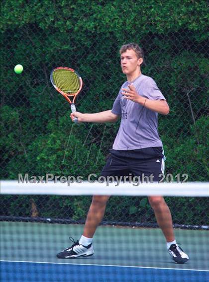 Thumbnail 1 in NYSPHSAA Boys Tennis Championships (Round 2) photogallery.