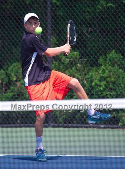 Thumbnail 1 in NYSPHSAA Boys Tennis Championships (Round 2) photogallery.