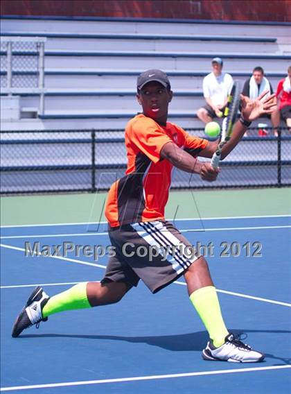 Thumbnail 3 in NYSPHSAA Boys Tennis Championships (Round 2) photogallery.