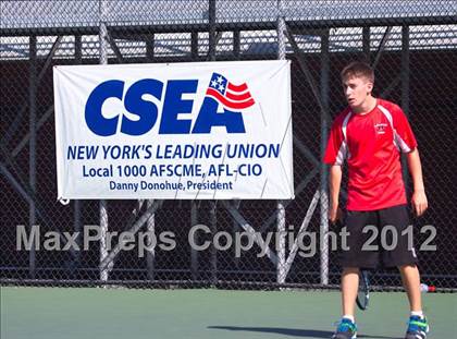 Thumbnail 3 in NYSPHSAA Boys Tennis Championships (Round 2) photogallery.