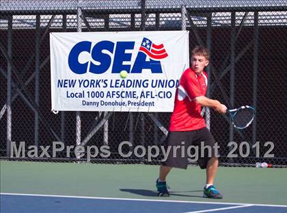 Thumbnail 2 in NYSPHSAA Boys Tennis Championships (Round 2) photogallery.