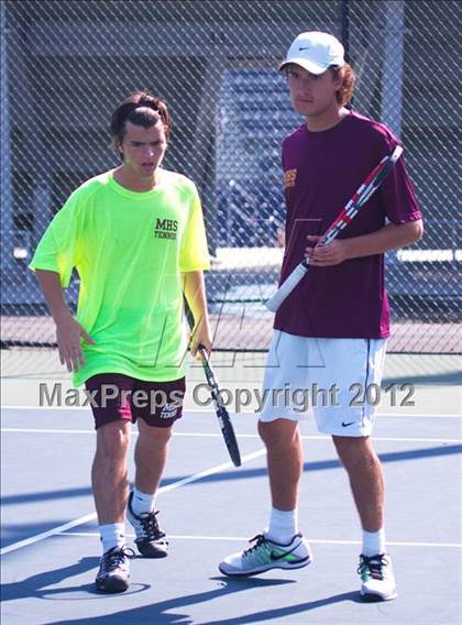 Thumbnail 3 in NYSPHSAA Boys Tennis Championships (Round 2) photogallery.