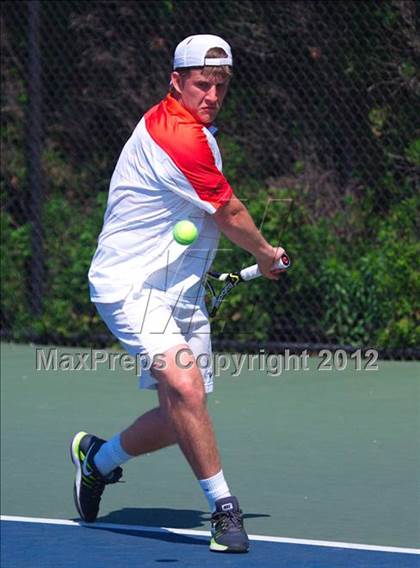 Thumbnail 2 in NYSPHSAA Boys Tennis Championships (Round 2) photogallery.
