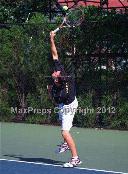Thumbnail 1 in NYSPHSAA Boys Tennis Championships (Round 2) photogallery.