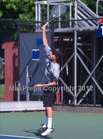 Thumbnail 2 in NYSPHSAA Boys Tennis Championships (Round 2) photogallery.