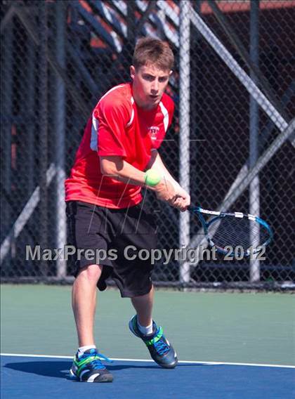 Thumbnail 2 in NYSPHSAA Boys Tennis Championships (Round 2) photogallery.