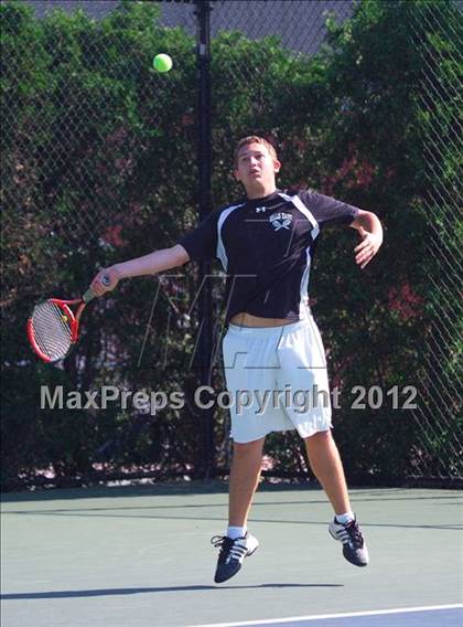Thumbnail 1 in NYSPHSAA Boys Tennis Championships (Round 2) photogallery.
