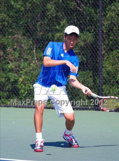 Thumbnail 2 in NYSPHSAA Boys Tennis Championships (Round 2) photogallery.