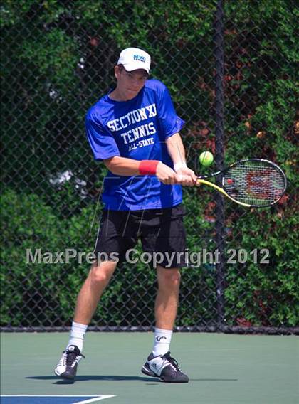 Thumbnail 3 in NYSPHSAA Boys Tennis Championships (Round 2) photogallery.
