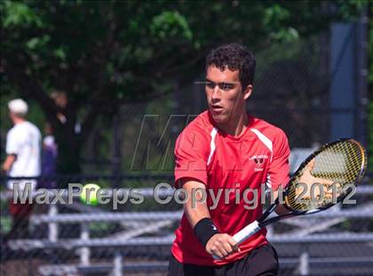 Thumbnail 1 in NYSPHSAA Boys Tennis Championships (Round 2) photogallery.