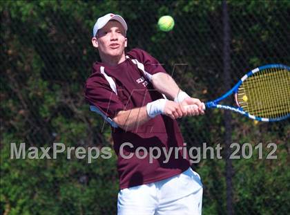 Thumbnail 3 in NYSPHSAA Boys Tennis Championships (Round 2) photogallery.