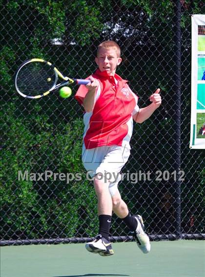 Thumbnail 3 in NYSPHSAA Boys Tennis Championships (Round 2) photogallery.