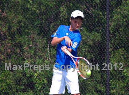 Thumbnail 1 in NYSPHSAA Boys Tennis Championships (Round 2) photogallery.