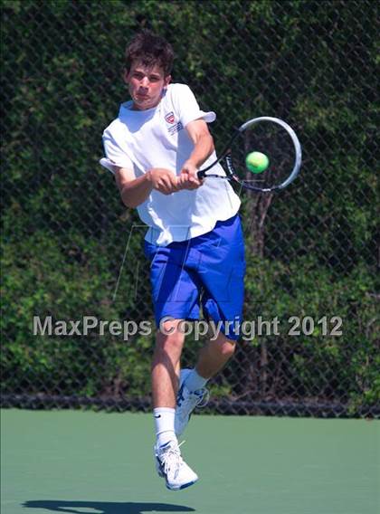 Thumbnail 2 in NYSPHSAA Boys Tennis Championships (Round 2) photogallery.