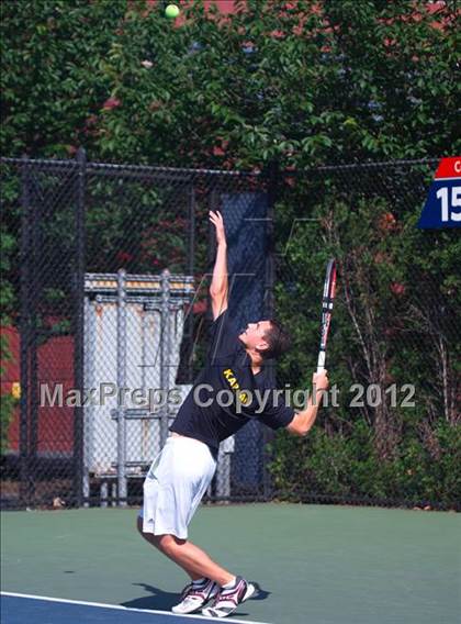 Thumbnail 1 in NYSPHSAA Boys Tennis Championships (Round 2) photogallery.