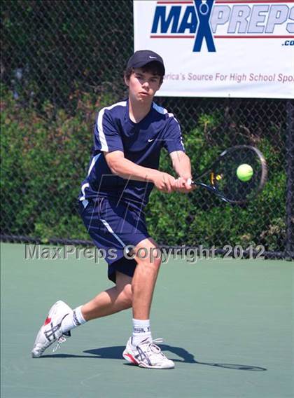 Thumbnail 1 in NYSPHSAA Boys Tennis Championships (Round 2) photogallery.