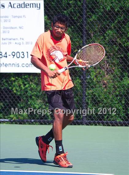 Thumbnail 3 in NYSPHSAA Boys Tennis Championships (Round 2) photogallery.
