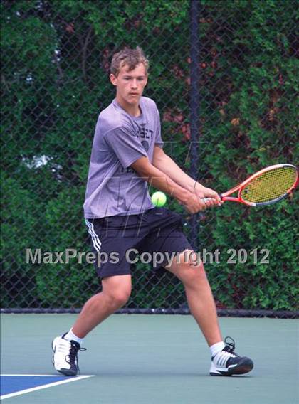 Thumbnail 2 in NYSPHSAA Boys Tennis Championships (Round 2) photogallery.