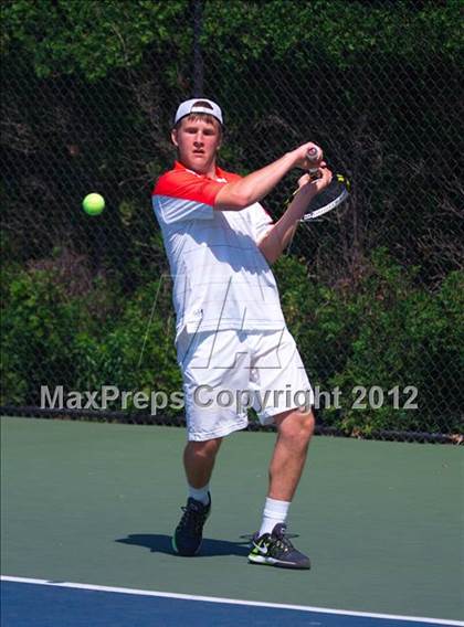 Thumbnail 3 in NYSPHSAA Boys Tennis Championships (Round 2) photogallery.