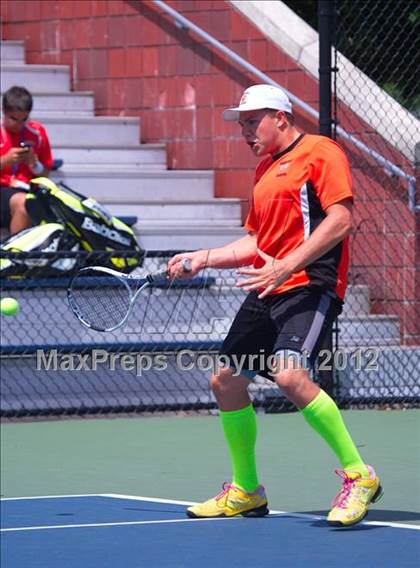 Thumbnail 3 in NYSPHSAA Boys Tennis Championships (Round 2) photogallery.