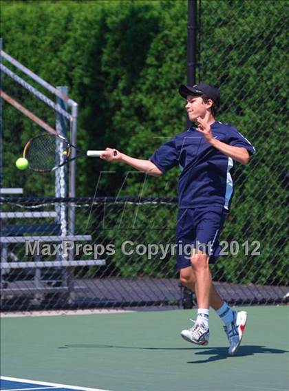 Thumbnail 3 in NYSPHSAA Boys Tennis Championships (Round 2) photogallery.