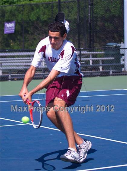 Thumbnail 1 in NYSPHSAA Boys Tennis Championships (Round 2) photogallery.