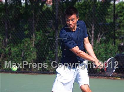 Thumbnail 2 in NYSPHSAA Boys Tennis Championships (Round 2) photogallery.