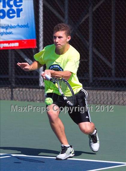 Thumbnail 3 in NYSPHSAA Boys Tennis Championships (Round 2) photogallery.