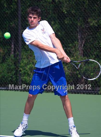 Thumbnail 2 in NYSPHSAA Boys Tennis Championships (Round 2) photogallery.