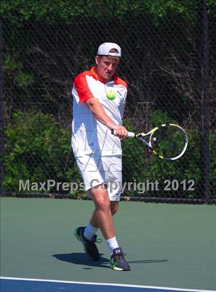 Thumbnail 1 in NYSPHSAA Boys Tennis Championships (Round 2) photogallery.