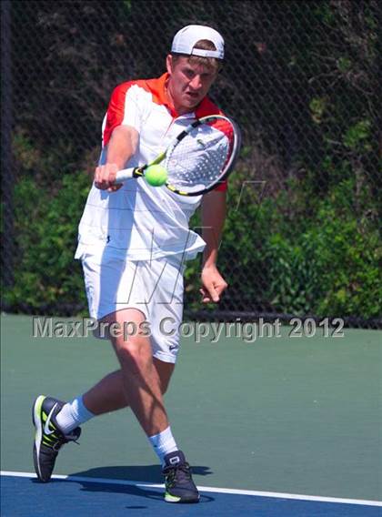 Thumbnail 3 in NYSPHSAA Boys Tennis Championships (Round 2) photogallery.