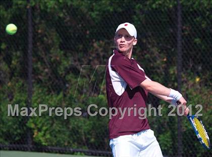 Thumbnail 2 in NYSPHSAA Boys Tennis Championships (Round 2) photogallery.