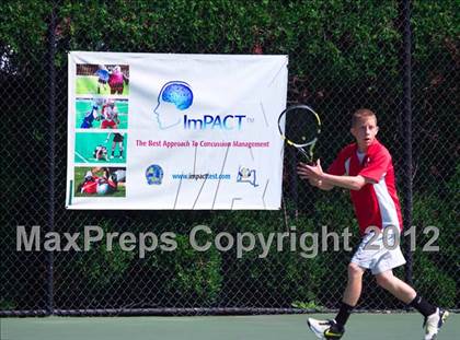 Thumbnail 2 in NYSPHSAA Boys Tennis Championships (Round 2) photogallery.