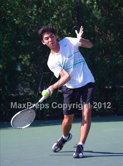 Thumbnail 3 in NYSPHSAA Boys Tennis Championships (Round 2) photogallery.