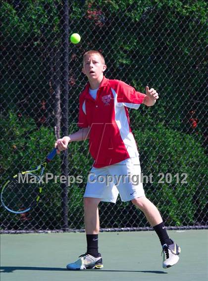 Thumbnail 3 in NYSPHSAA Boys Tennis Championships (Round 2) photogallery.