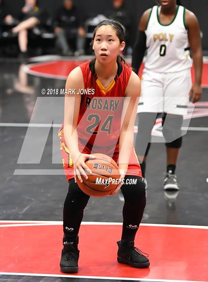 Thumbnail 2 in Rosary Academy vs. Long Beach Poly (Nike Tournament of Champions) photogallery.