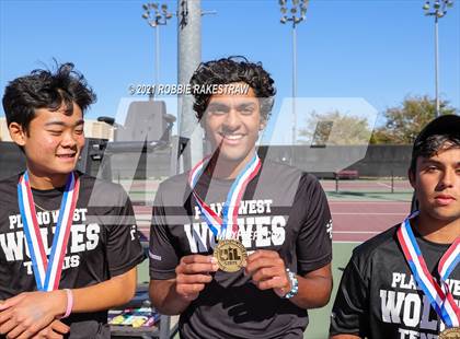 Thumbnail 1 in Plano West vs Lake Travis (UIL 6A Team Tennis Final) photogallery.