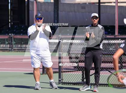 Thumbnail 1 in Plano West vs Lake Travis (UIL 6A Team Tennis Final) photogallery.