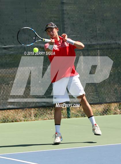Thumbnail 3 in Jesuit vs Bellarmine (CIF NorCal Regional Tennis Tennis Championships) photogallery.