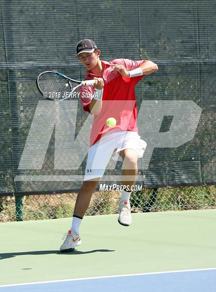Thumbnail 3 in Jesuit vs Bellarmine (CIF NorCal Regional Tennis Tennis Championships) photogallery.