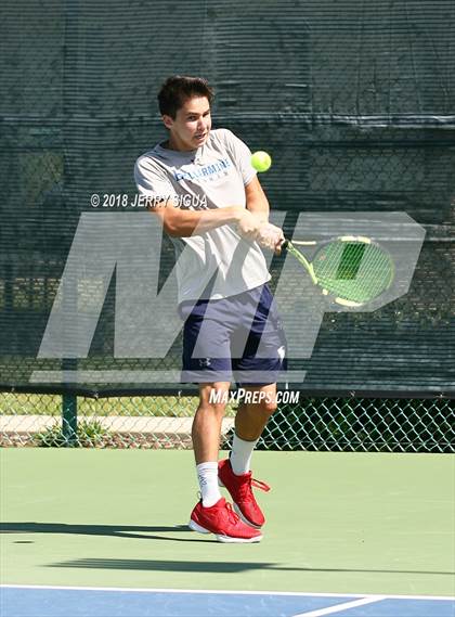 Thumbnail 2 in Jesuit vs Bellarmine (CIF NorCal Regional Tennis Tennis Championships) photogallery.