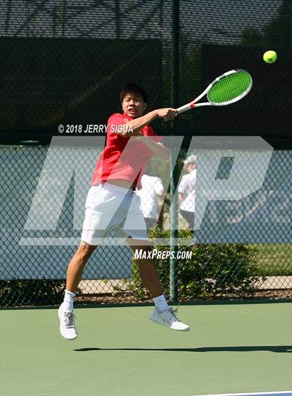 Thumbnail 3 in Jesuit vs Bellarmine (CIF NorCal Regional Tennis Tennis Championships) photogallery.